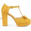 imageAllegra K Womens Mary Janes Platform Pumps Halloween Costumes Chunky Heels Dress ShoesYellow