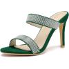 imageAllegra K Womens Open Toe Stiletto Heel Rhinestone Mules Emerald Green Sandals 9 m US
