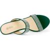 imageAllegra K Womens Open Toe Stiletto Heel Rhinestone Mules Emerald Green Sandals 9 m US