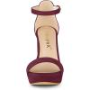 imageAllegra K Womens Platform Ankle Strap Chunky High Heel Burgundy Sandals  10 M US