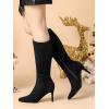 imageAllegra K Womens Pointed Toe Stiletto Heels Black Knee High Boot 75 M US
