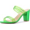 imageAllegra K Womens Clear Strappy Slides Mules Green Block High Heel Sandal 85 m US