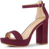 imageAllegra K Womens Platform Ankle Strap Chunky High Heel Burgundy Sandals  10 M US
