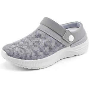imageAllegra K Womens Clogs Garden Shoes Slip on Sandals Breathable Summer Walking SlippersGrey