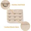 imageAllegra K 3 Hook 3 Row Stretchy Bra Strap Extenders Buckle Hooks Bra Band for WomenApricot