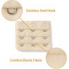 imageAllegra K 3 Hook 3 Row Stretchy Bra Strap Extenders Buckle Hooks Bra Band for WomenBeige