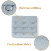 imageAllegra K 3 Hook 3 Row Stretchy Bra Strap Extenders Buckle Hooks Bra Band for WomenBlue Gray