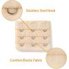 imageAllegra K 3 Hook 3 Row Stretchy Bra Strap Extenders Buckle Hooks Bra Band for WomenChampagne Color