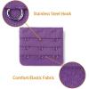 imageAllegra K 3 Hook 3 Row Stretchy Bra Strap Extenders Buckle Hooks Bra Band for WomenDark Purple