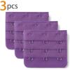 imageAllegra K 3 Hook 3 Row Stretchy Bra Strap Extenders Buckle Hooks Bra Band for WomenDark Purple
