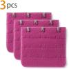 imageAllegra K 3 Hook 3 Row Stretchy Bra Strap Extenders Buckle Hooks Bra Band for WomenFuchsia