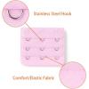 imageAllegra K 3 Hook 3 Row Stretchy Bra Strap Extenders Buckle Hooks Bra Band for WomenLight Pink