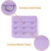 imageAllegra K 3 Hook 3 Row Stretchy Bra Strap Extenders Buckle Hooks Bra Band for WomenLight Purple