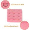 imageAllegra K 3 Hook 3 Row Stretchy Bra Strap Extenders Buckle Hooks Bra Band for WomenPink