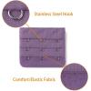 imageAllegra K 3 Hook 3 Row Stretchy Bra Strap Extenders Buckle Hooks Bra Band for WomenPurple