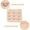 imageAllegra K 3 Hook 3 Row Stretchy Bra Strap Extenders Buckle Hooks Bra Band for WomenSkin Color