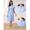 imageAllegra K A Line Dress for Women Short Sleeve Dressy Business Casual Midi DressesLight Blue