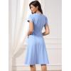 imageAllegra K A Line Dress for Women Short Sleeve Dressy Business Casual Midi DressesLight Blue