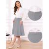 imageAllegra K ALine Midi Pleated Skirt for Womens Vintage Work High Waist Flare Business SkirtsGray