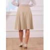 imageAllegra K ALine Midi Pleated Skirt for Womens Vintage Work High Waist Flare Business SkirtsKhaki