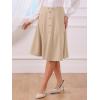 imageAllegra K ALine Midi Pleated Skirt for Womens Vintage Work High Waist Flare Business SkirtsKhaki