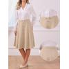 imageAllegra K ALine Midi Pleated Skirt for Womens Vintage Work High Waist Flare Business SkirtsKhaki
