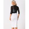 imageAllegra K Bolero Shrug for Womens Elegant 34 Sleeve Mesh Sheer Cardigan Formal Jacket for Evening DressesBlack