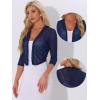 imageAllegra K Bolero Shrug for Womens Elegant 34 Sleeve Mesh Sheer Cardigan Formal Jacket for Evening DressesDark Blue