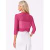 imageAllegra K Bolero Shrug for Womens Elegant 34 Sleeve Mesh Sheer Cardigan Formal Jacket for Evening DressesFuchsia