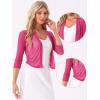 imageAllegra K Bolero Shrug for Womens Elegant 34 Sleeve Mesh Sheer Cardigan Formal Jacket for Evening DressesFuchsia