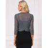 imageAllegra K Bolero Shrug for Womens Elegant 34 Sleeve Mesh Sheer Cardigan Formal Jacket for Evening DressesGray