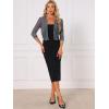 imageAllegra K Bolero Shrug for Womens Elegant 34 Sleeve Mesh Sheer Cardigan Formal Jacket for Evening DressesGray