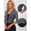 imageAllegra K Bolero Shrug for Womens Elegant 34 Sleeve Mesh Sheer Cardigan Formal Jacket for Evening DressesGray