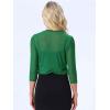 imageAllegra K Bolero Shrug for Womens Elegant 34 Sleeve Mesh Sheer Cardigan Formal Jacket for Evening DressesGreen