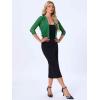 imageAllegra K Bolero Shrug for Womens Elegant 34 Sleeve Mesh Sheer Cardigan Formal Jacket for Evening DressesGreen