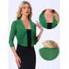 imageAllegra K Bolero Shrug for Womens Elegant 34 Sleeve Mesh Sheer Cardigan Formal Jacket for Evening DressesGreen