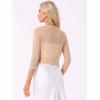 imageAllegra K Bolero Shrug for Womens Elegant 34 Sleeve Mesh Sheer Cardigan Formal Jacket for Evening DressesKhaki