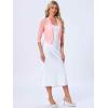 imageAllegra K Bolero Shrug for Womens Elegant 34 Sleeve Mesh Sheer Cardigan Formal Jacket for Evening DressesPink