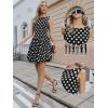 imageAllegra K Bubble Mini Dress for Womens Boat Neck Sleeveless Polka Dots Y2K Casual Cocktail DressBlack