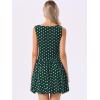 imageAllegra K Bubble Mini Dress for Womens Boat Neck Sleeveless Polka Dots Y2K Casual Cocktail DressDark Green