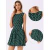 imageAllegra K Bubble Mini Dress for Womens Boat Neck Sleeveless Polka Dots Y2K Casual Cocktail DressDark Green