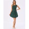 imageAllegra K Bubble Mini Dress for Womens Boat Neck Sleeveless Polka Dots Y2K Casual Cocktail DressDark Green