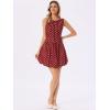 imageAllegra K Bubble Mini Dress for Womens Boat Neck Sleeveless Polka Dots Y2K Casual Cocktail DressDark Red