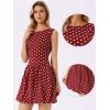 imageAllegra K Bubble Mini Dress for Womens Boat Neck Sleeveless Polka Dots Y2K Casual Cocktail DressDark Red
