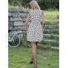 imageAllegra K Bubble Mini Dress for Womens Boat Neck Sleeveless Polka Dots Y2K Casual Cocktail DressWhite