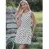 imageAllegra K Bubble Mini Dress for Womens Boat Neck Sleeveless Polka Dots Y2K Casual Cocktail DressWhite
