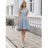 imageAllegra K Business Casual Dresses for Women Crew Neck Sleeveless A Line Swing Ribbed Knit Short DressGrey Blue