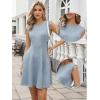 imageAllegra K Business Casual Dresses for Women Crew Neck Sleeveless A Line Swing Ribbed Knit Short DressGrey Blue