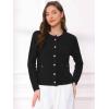 imageAllegra K Cardigan Sweaters for Women Collarless Button Up Dressy Chunky Knit CardigansBlack