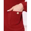 imageAllegra K Cardigan Sweaters for Women Collarless Button Up Dressy Chunky Knit CardigansRed